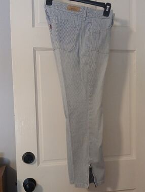 LEVI'S Striped Slim Leg Pants with Back Pockets